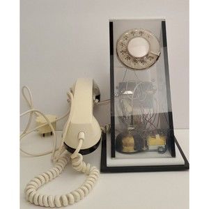Rare ITT Teleconcepts 1970s Clear Acrylic Rotary Telephone VGUC - Untested
